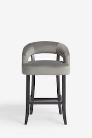 Soft Velvet Mid Grey Remi Bar Stool - Image 3 of 7