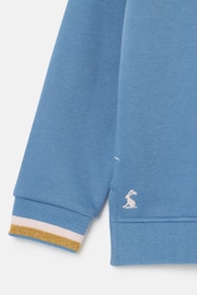 Joules Mackenzie Blue Embroidered Artwork Crew Neck Sweatshirt - Image 9 of 10