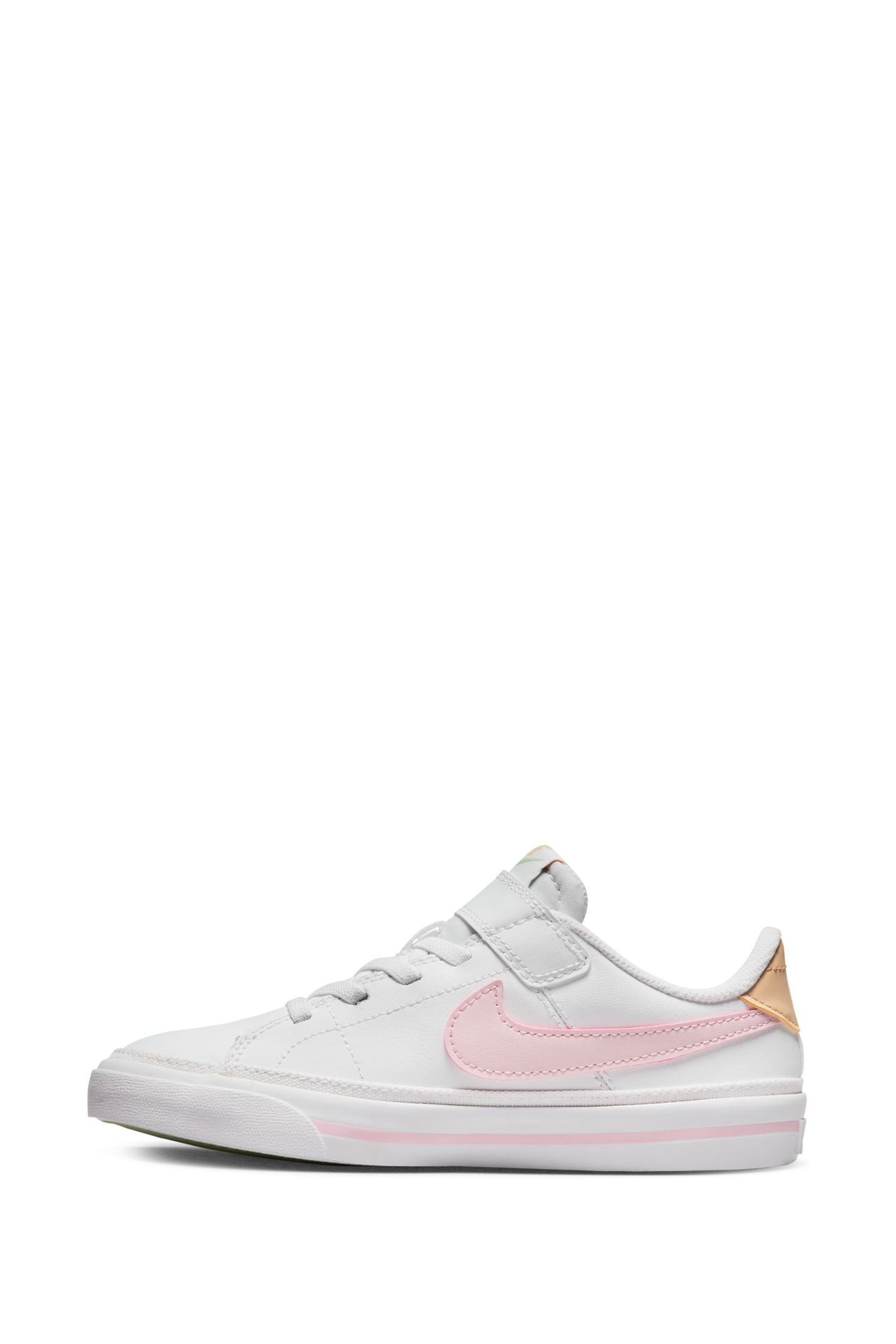 Buy Nike White Pale Pink Court Legacy Junior Trainers from the