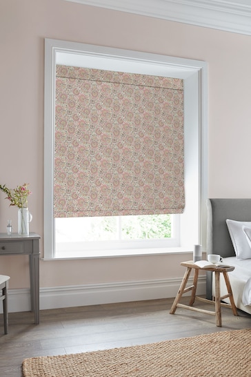 Laura Ashley Coral Pink Painswick Paisley Made to Measure Roman Blinds