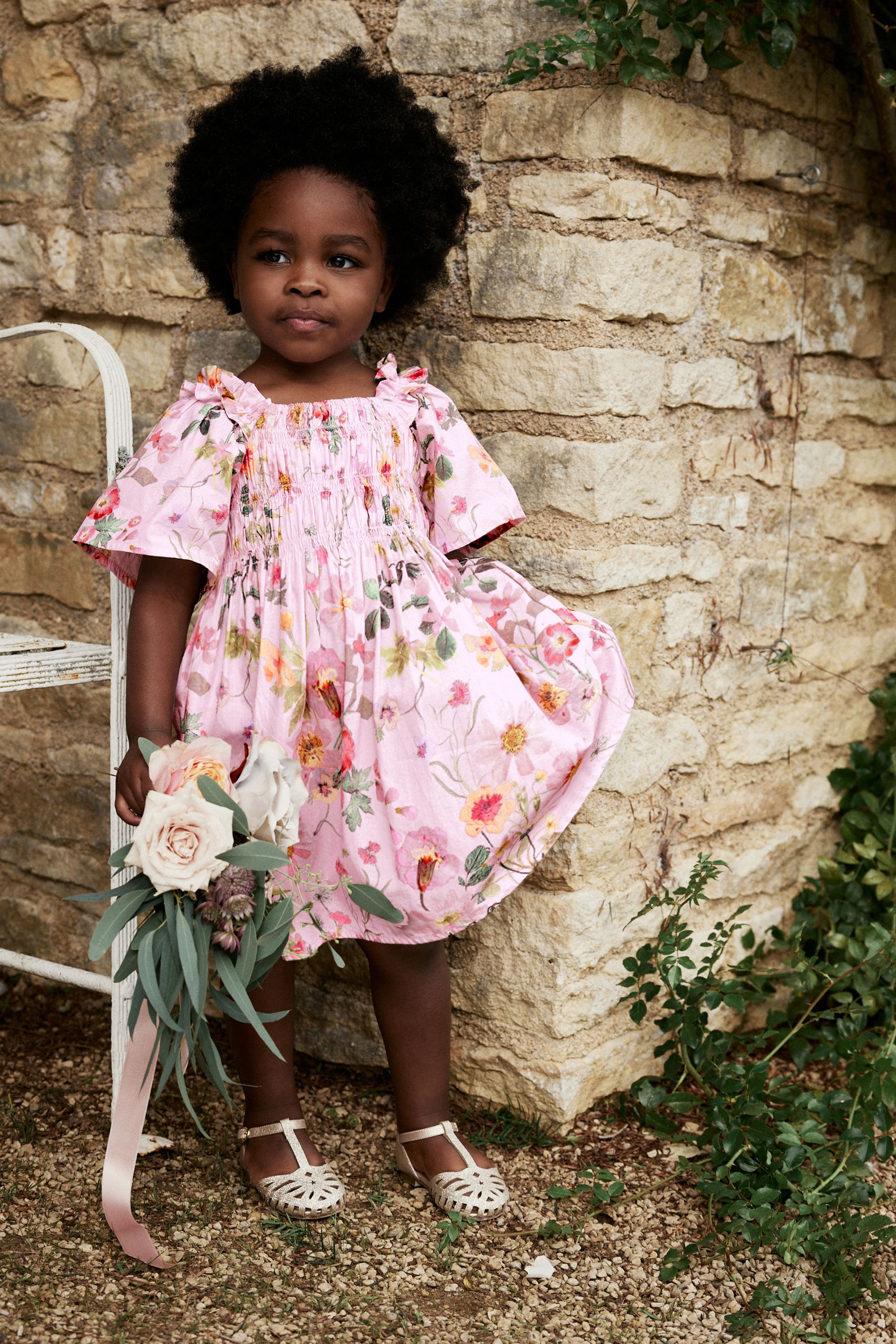 Buy Pink Floral Printed Cotton Dress 3mths 8yrs from Next Luxembourg