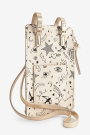 Rockett St George Ecru Cream Phone Holder Cross-Body Bag - Image 4 of 7