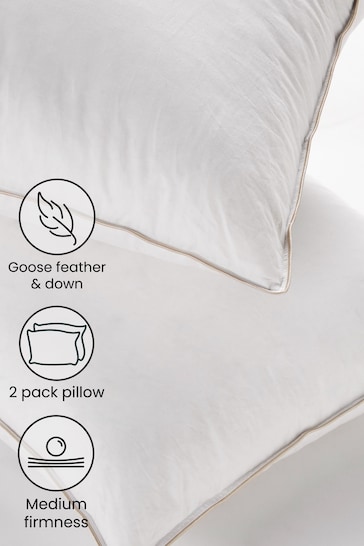 Medium Set Of 2 Goose Feather & Down Pillows
