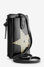 Rockett St George Black Star Phone Holder Cross-Body Bag - Image 6 of 9