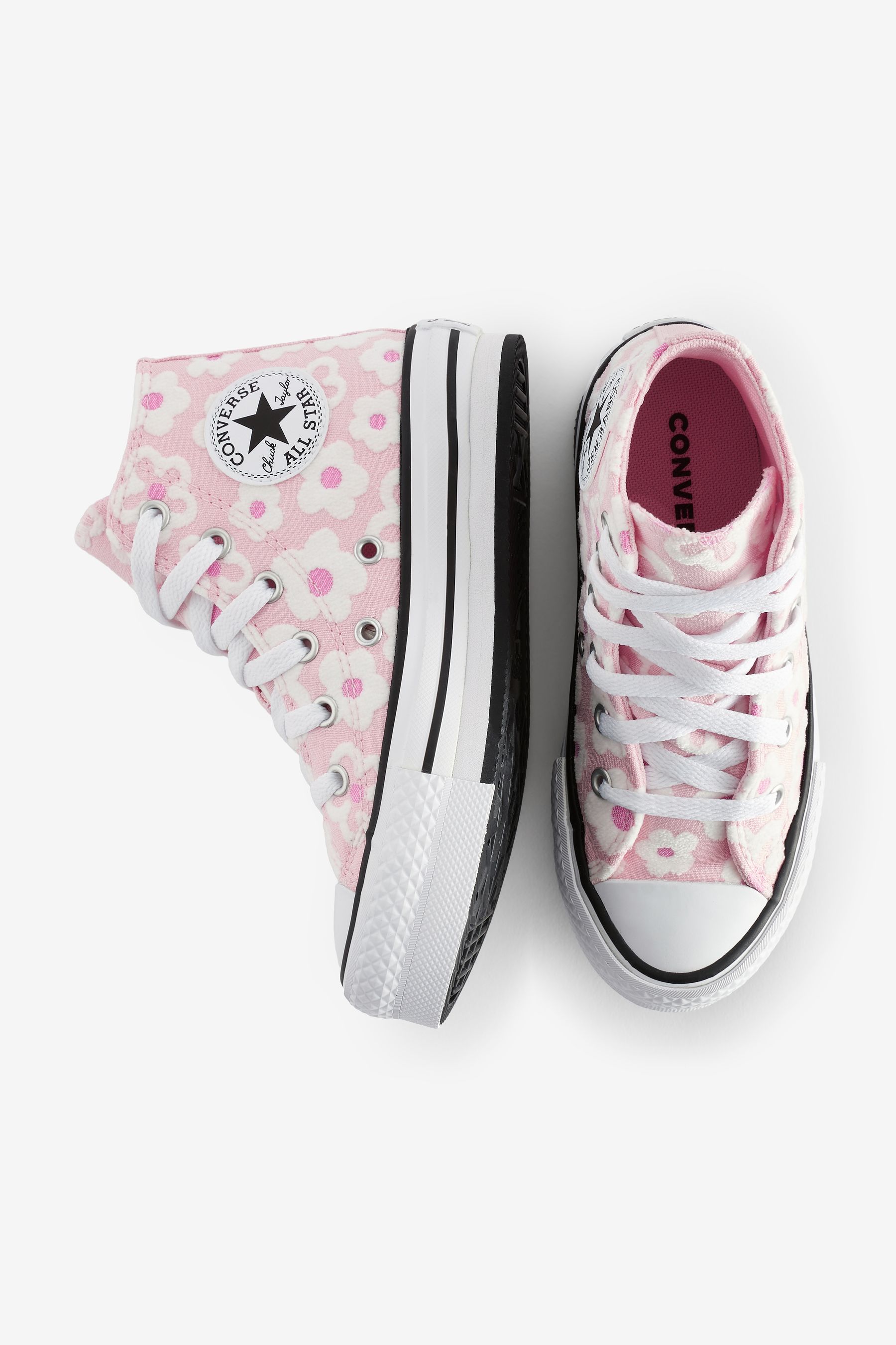 Pink floral converse deals