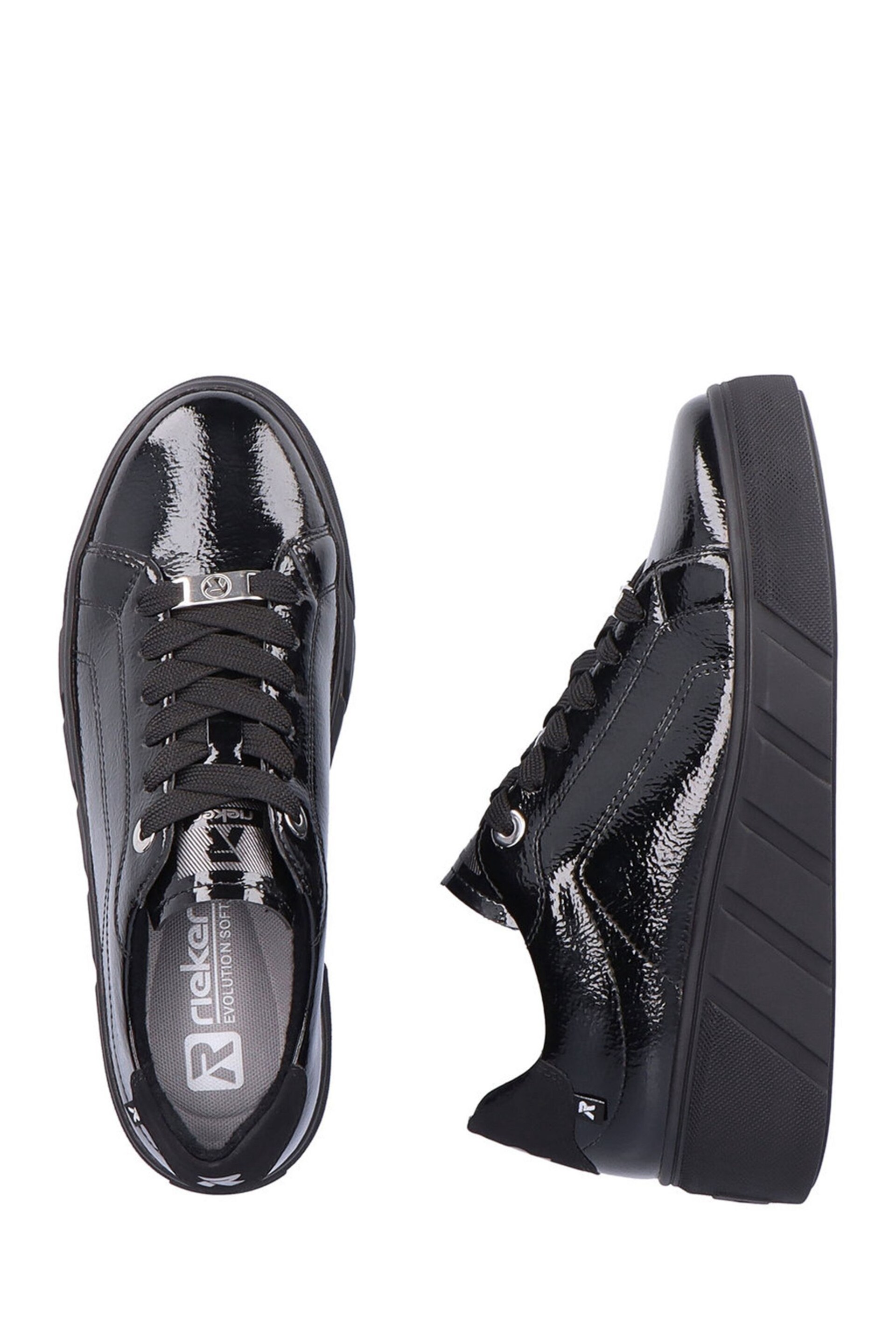 Rieker Womens Evolution Lace-Up Black Trainers - Image 9 of 11
