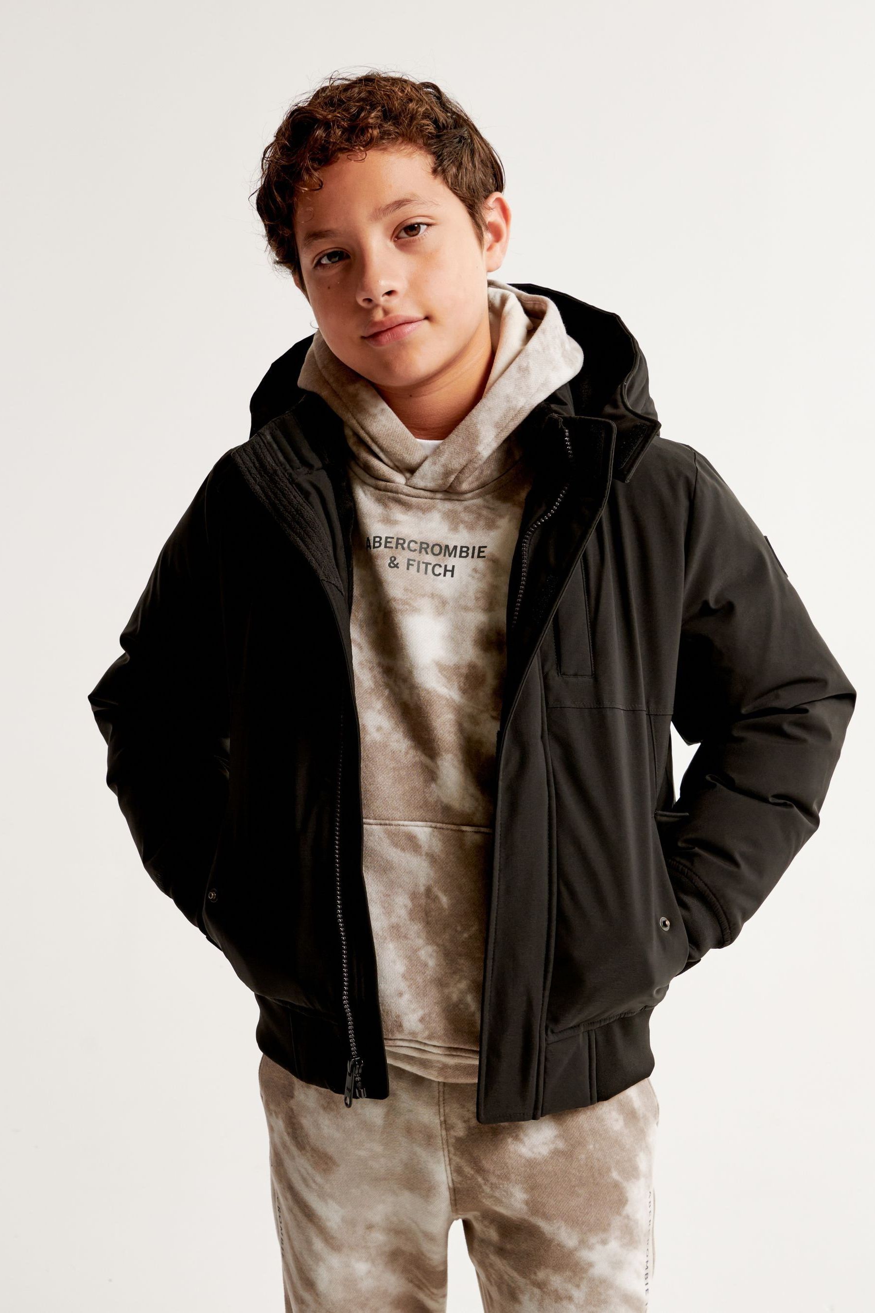 Buy Abercrombie Fitch Technical Bomber Black Jacket from Next Luxembourg