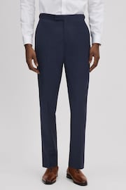 Reiss Navy Destiny Wool Side Adjuster Trousers - Image 1 of 5