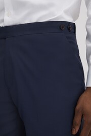 Reiss Navy Destiny Wool Side Adjuster Trousers - Image 4 of 5