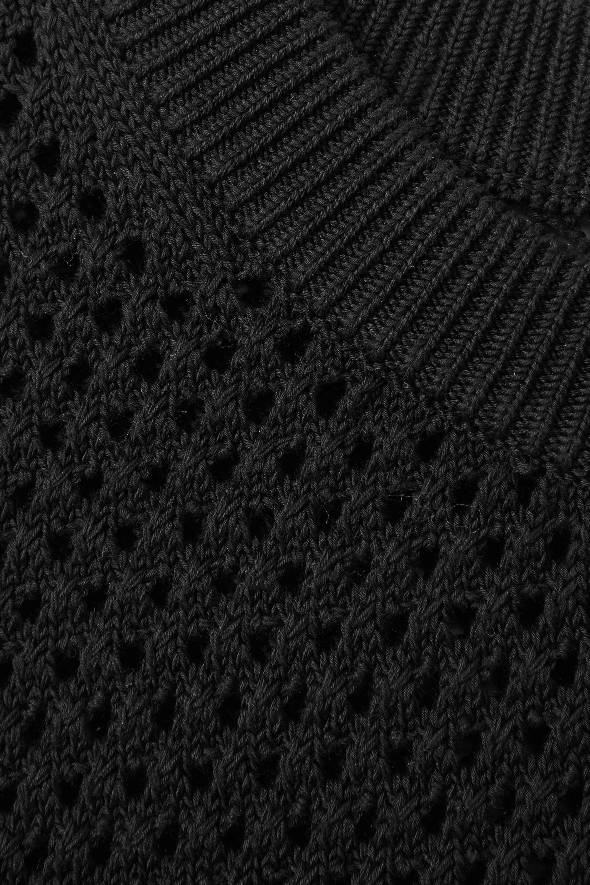 Reiss Black Dandy Cotton Blend Crochet Vest - Image 4 of 4