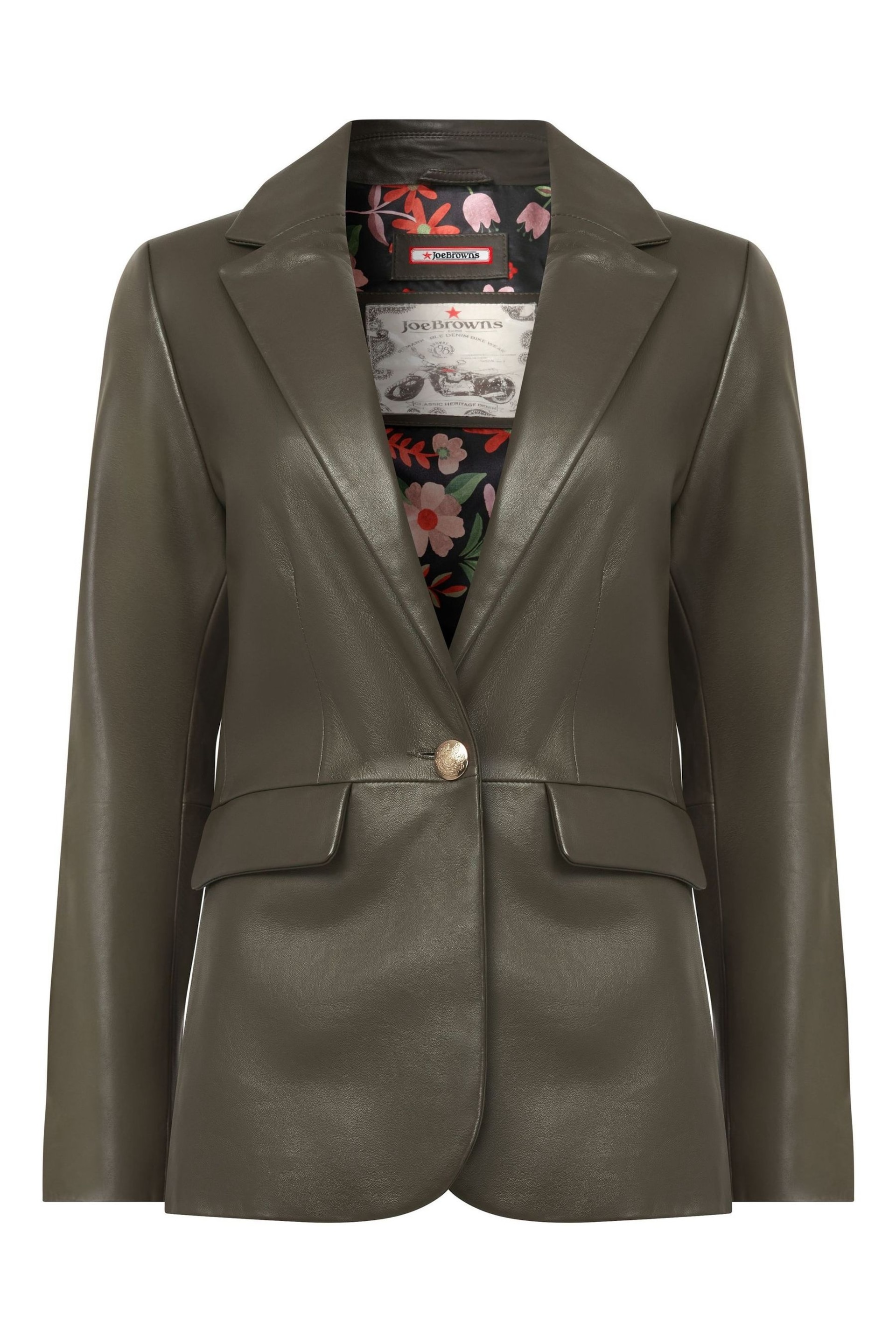 Joe Browns Green Lavish Leather Blazer - Image 5 of 5