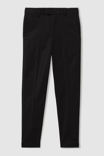 Reiss Black Eastbury Slim Fit Adjustable Waist Chinos