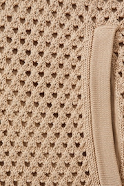 Reiss Soft Taupe Creek Cotton Blend Crochet Drawstring Shorts - Image 6 of 6