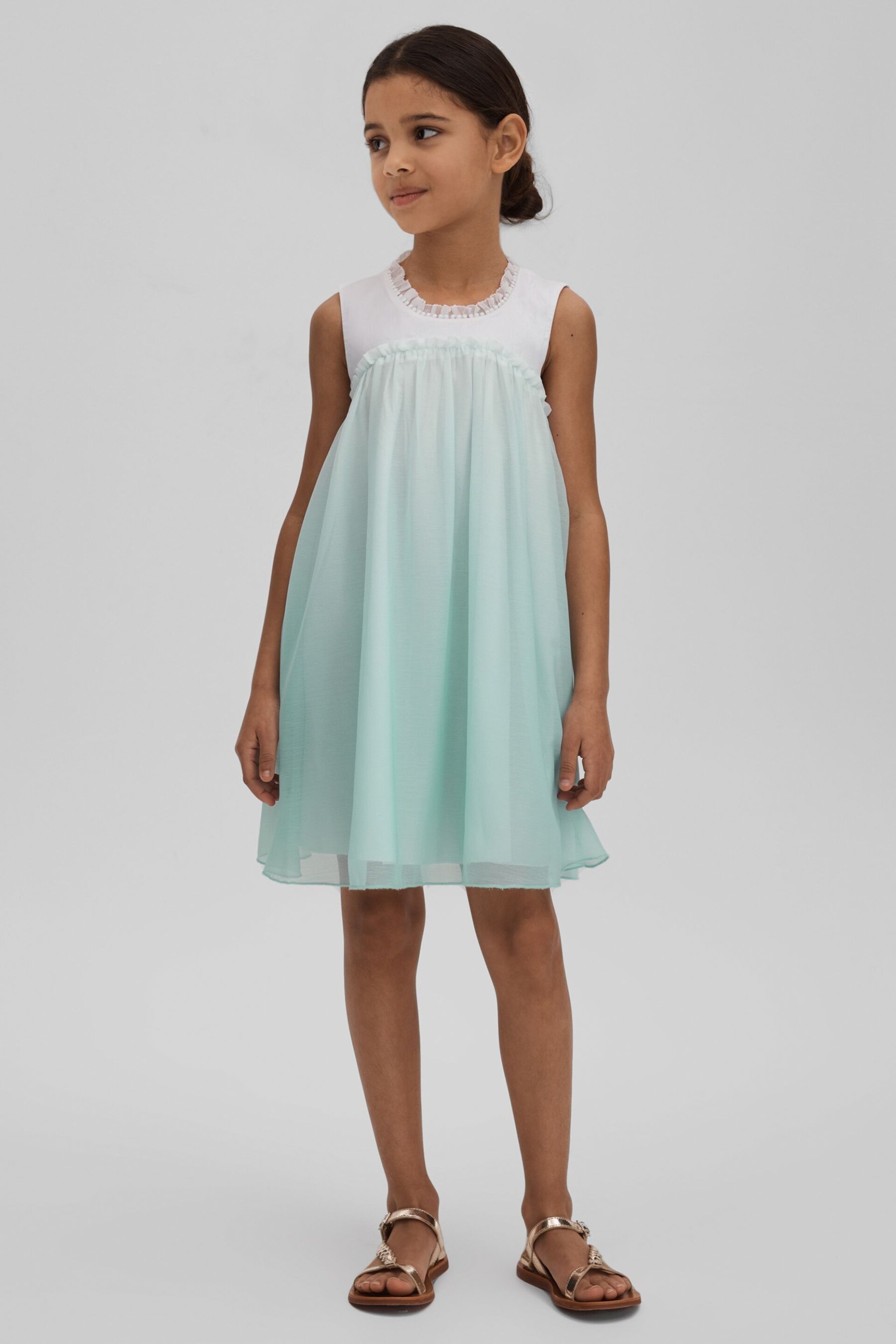 Reiss Blue Coco Teen Ombre Tulle Dress - Image 2 of 4