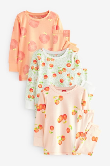 Orange Peach Pyjamas 3 Pack (9mths-12yrs)