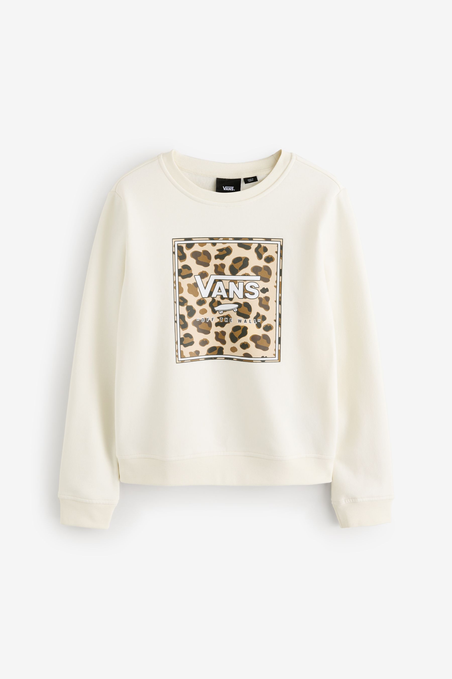 Buy Vans Gilrs Leopard Print White Sweatshirt from the Next UK online shop