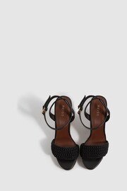 Reiss Black/Neutral Selene Crochet Wedges Heels - Image 4 of 5