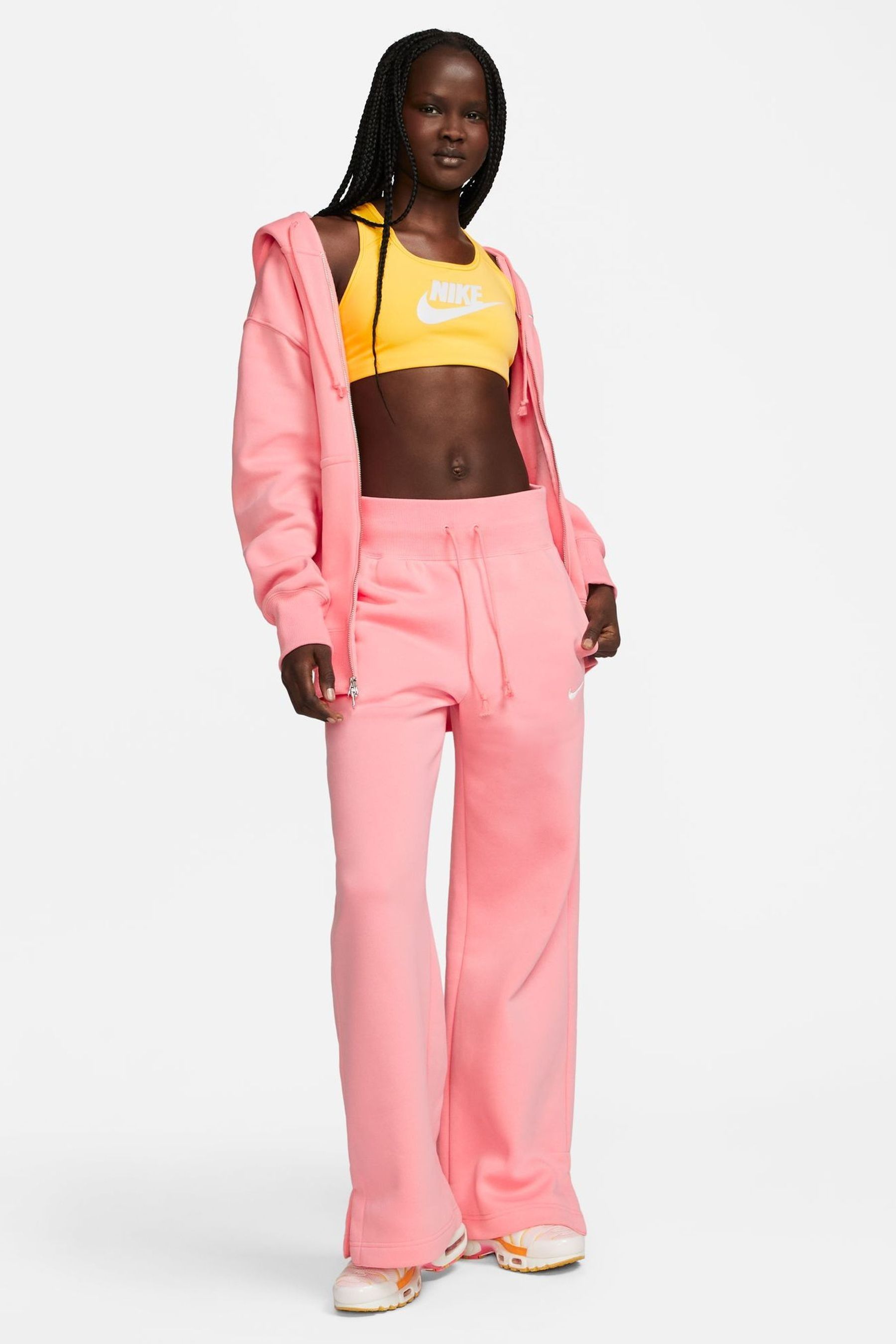 Pink nike swoosh hoodie clearance