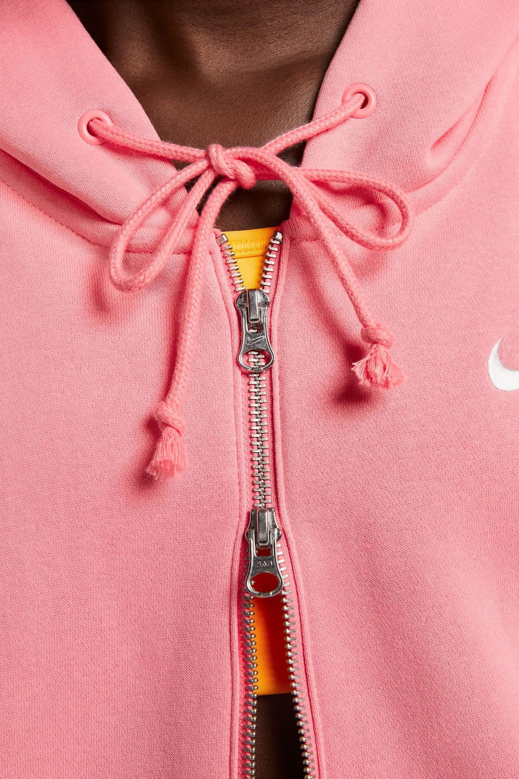 Nike pink mini gold swoosh sweatshirt sales