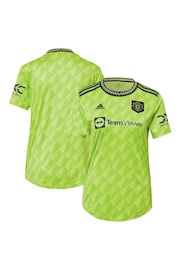adidas Green Manchester United Third 2022-23 Shirt Womens - Image 1 of 3