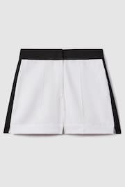 Reiss White/Navy Rebecca Linen Colourblock Shorts - Image 2 of 7