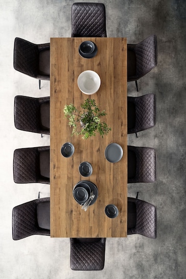 Dark Bronx Oak Effect 6 to 10 Seater Extending Dining Table