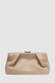 Reiss Taupe Madison Leather Clutch Bag - Image 4 of 5