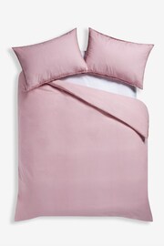 Pink Fringed Edge 100% Cotton Duvet Cover and Pillowcase Set - Image 4 of 4