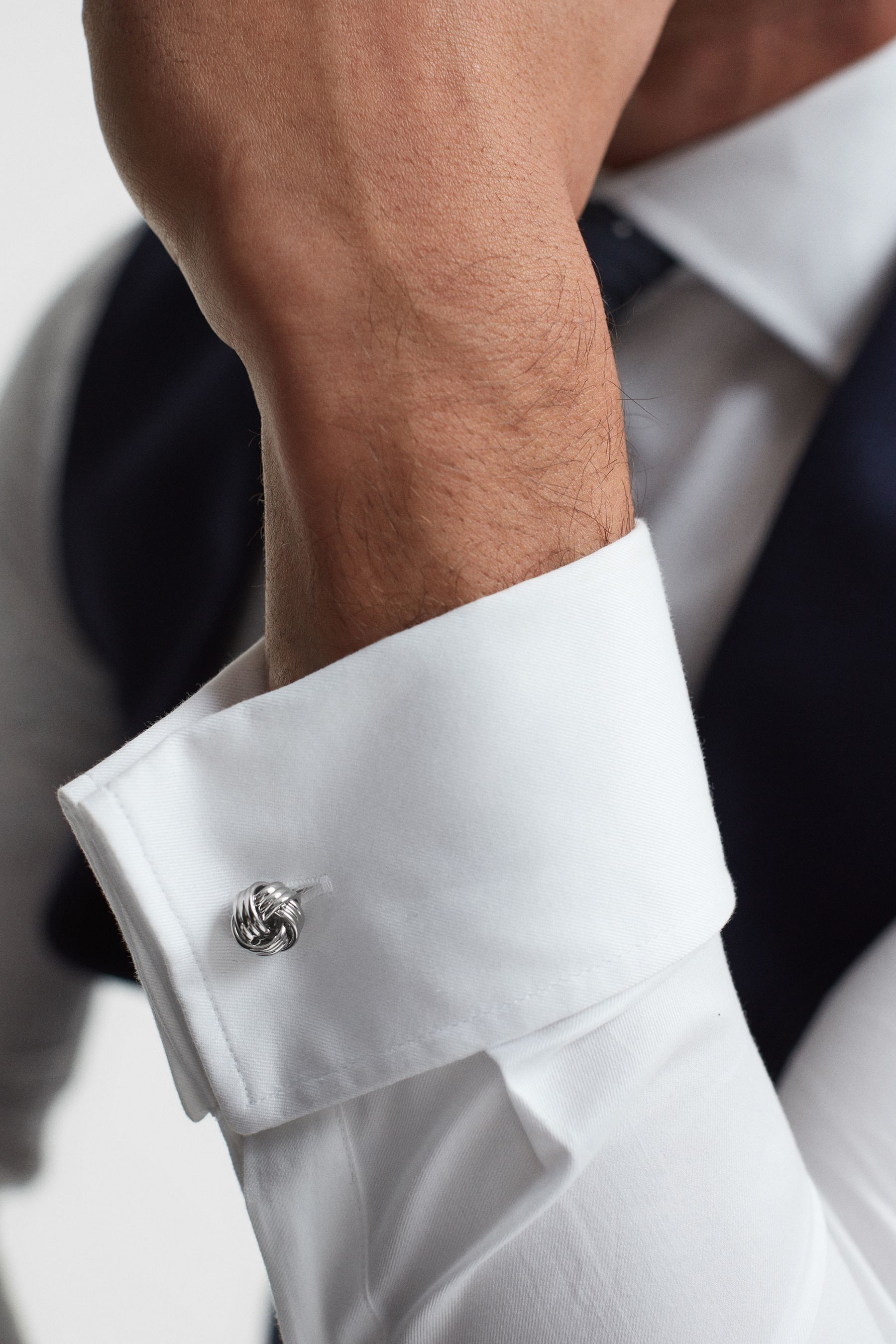 Silver knot cufflinks discount