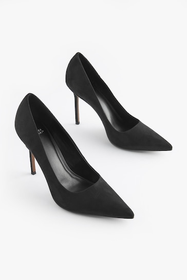Black Forever Comfort Point Toe Court Shoes
