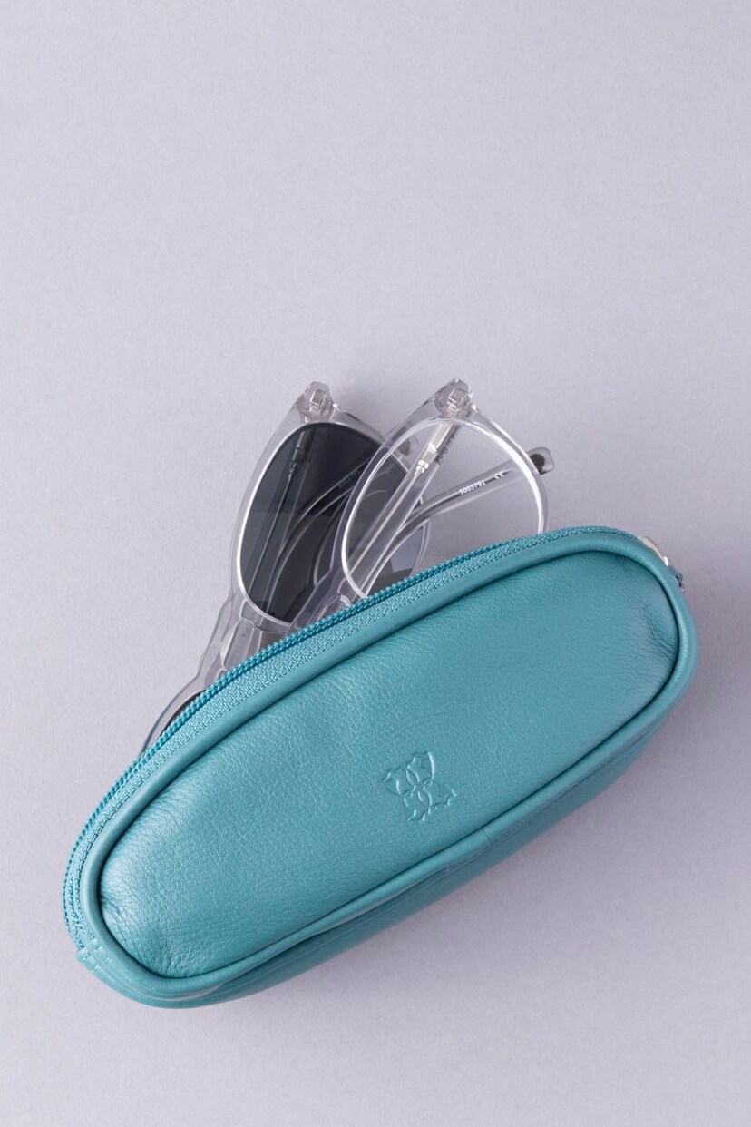 Lakeland Leather Teal Green Leather Double Glasses Case - Image 4 of 4
