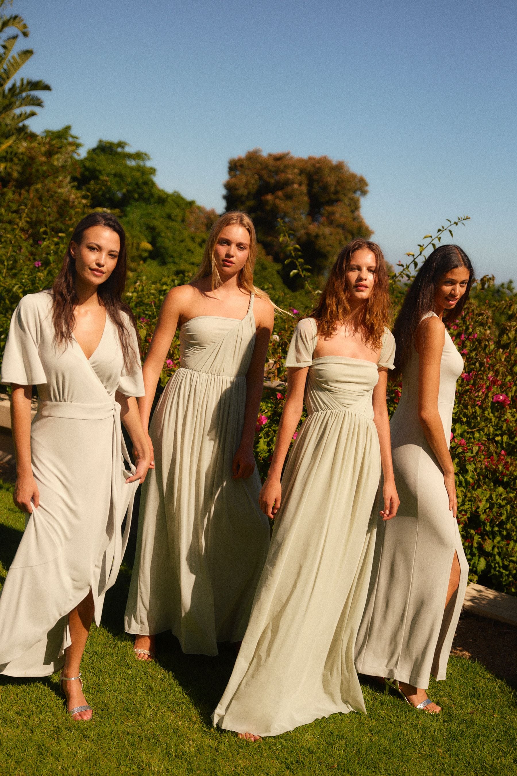 Sage Green Wrap Front Bridesmaid Maxi Dress