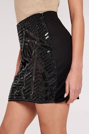 Apricot Black Sequin Bead Placement Skirt - Image 4 of 4