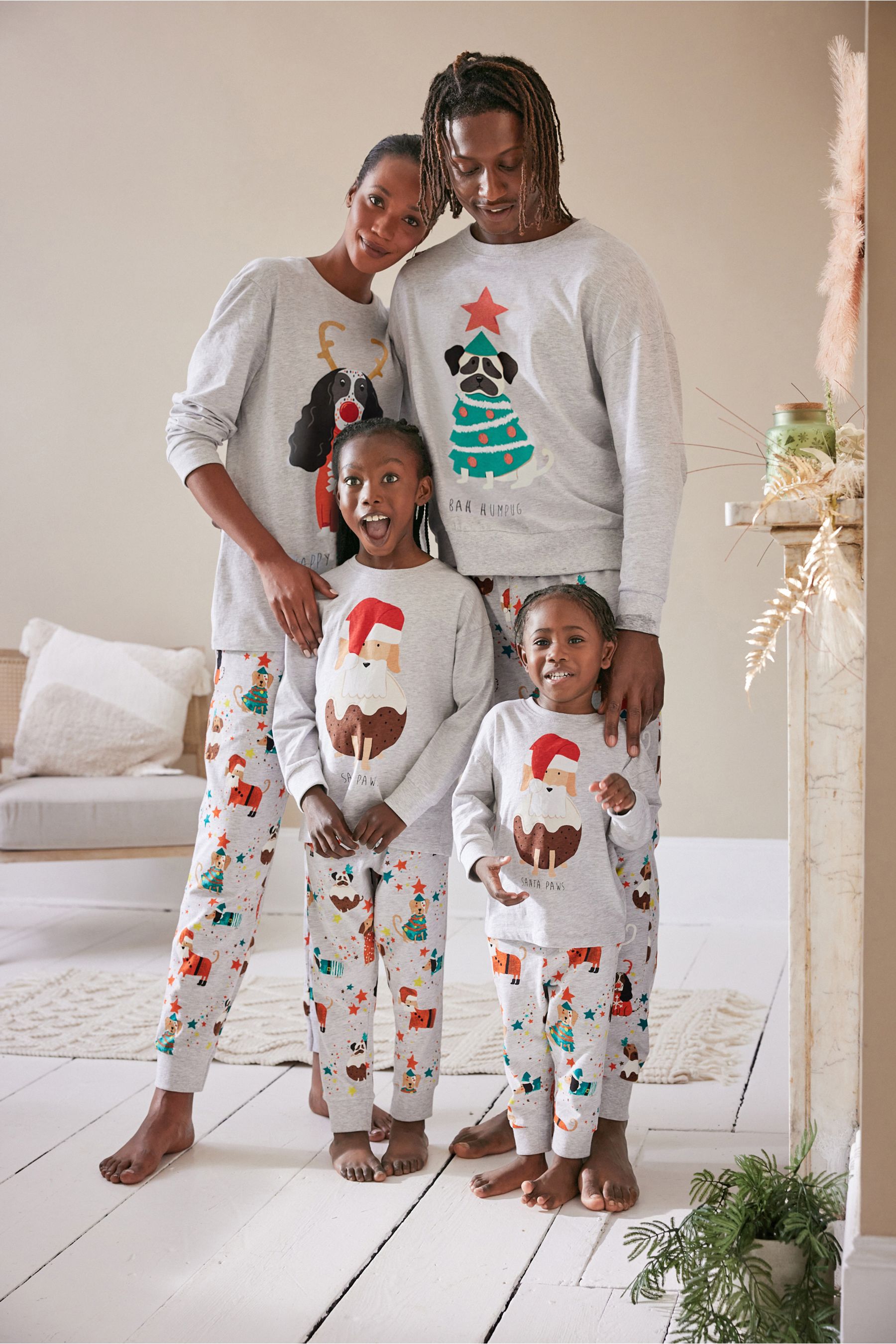 Buy Grey Kids Matching Family Christmas Dog Pyjamas 9mths 16yrs from Next Ireland