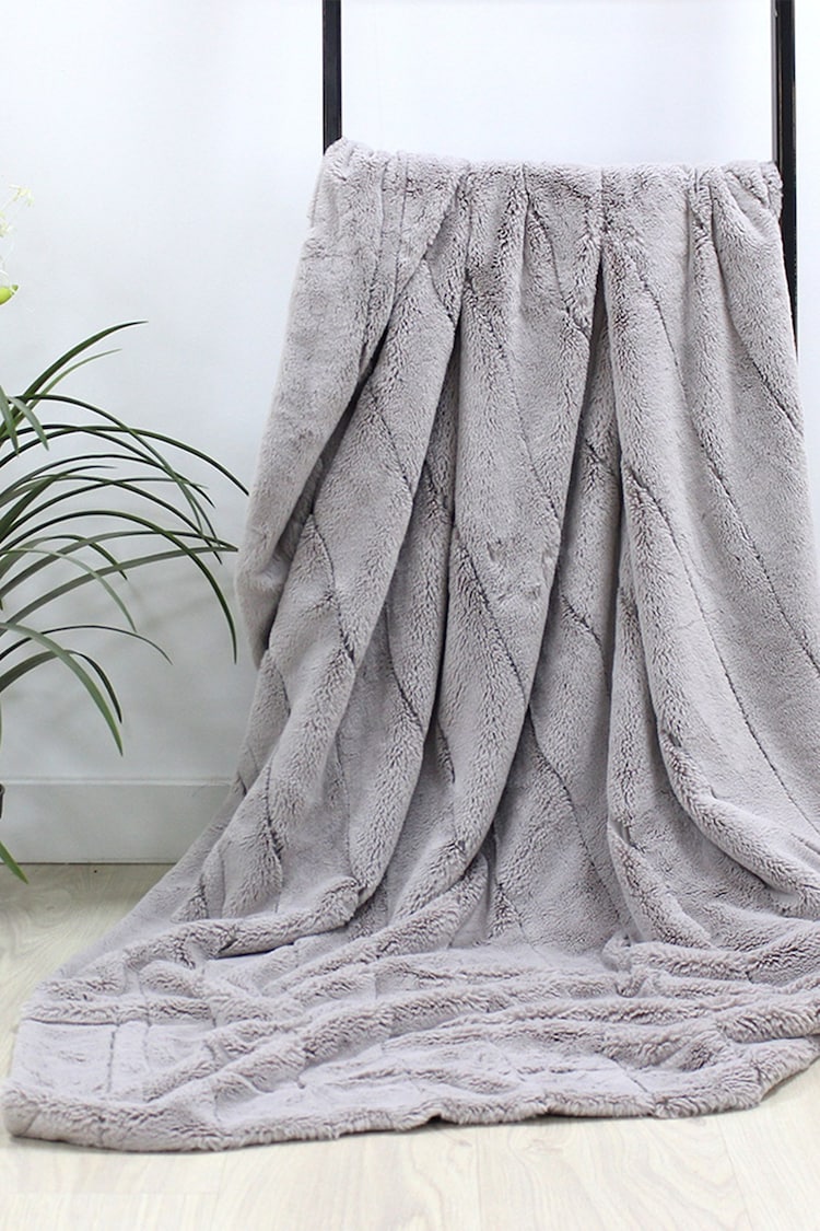 Riva Paoletti Grey Empress Throw - Image 2 of 2