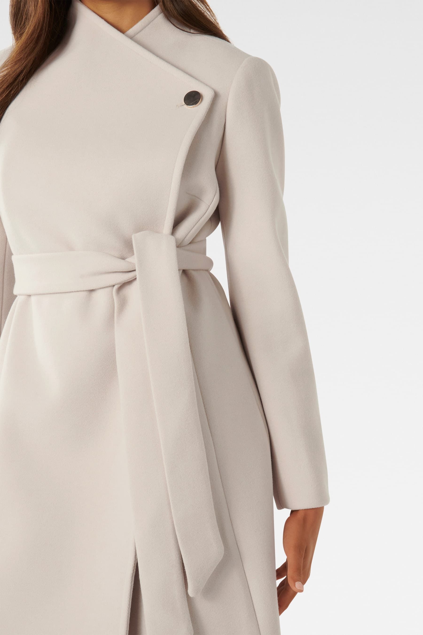 Buy Forever New Cream Light Brodie Funnel Neck Coat from Next Luxembourg