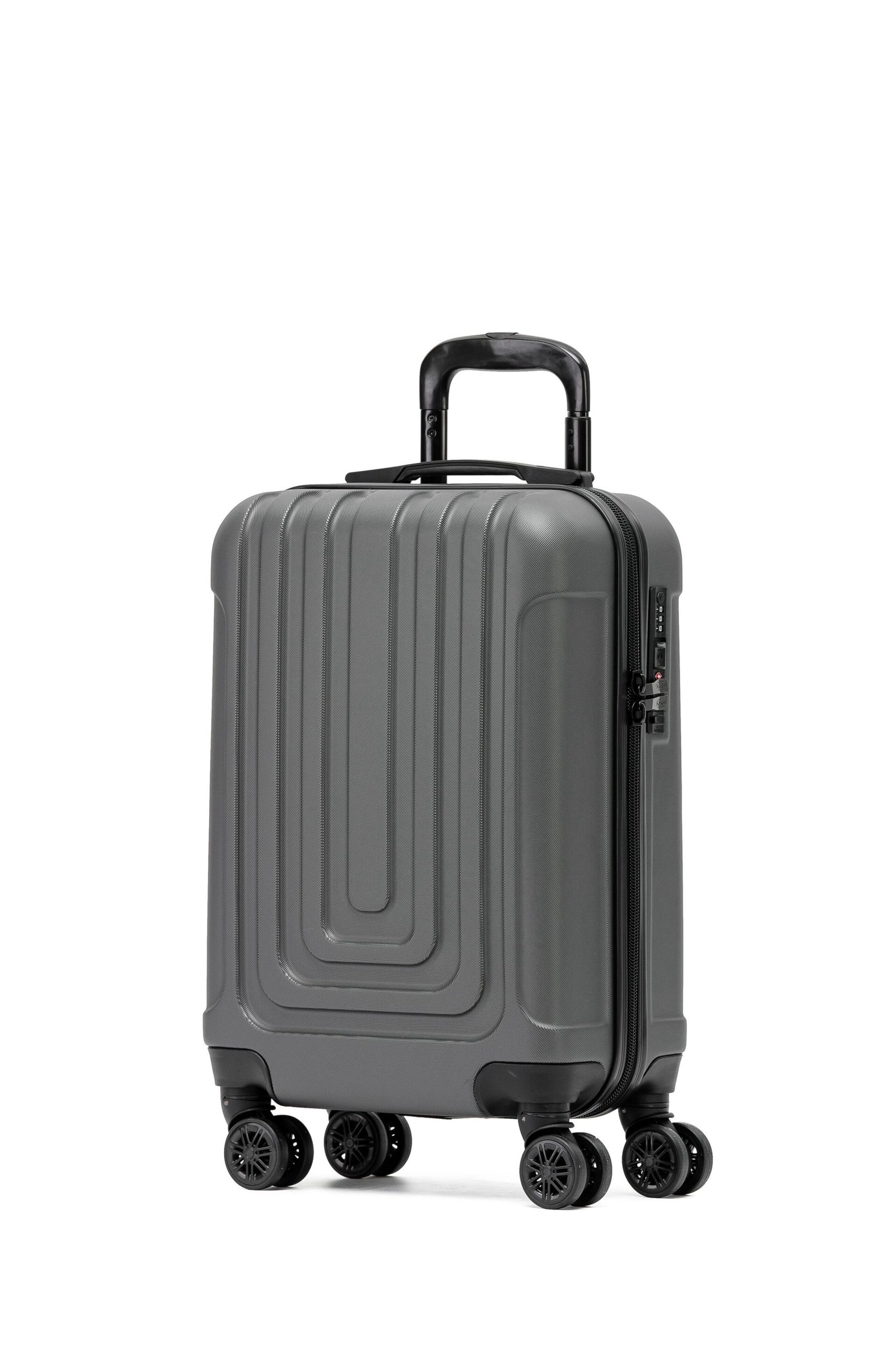 Flight Knight 55x35x20cm 8 Wheel ABS Hard Case Cabin Carry On Hand Black Luggage - Image 1 of 7