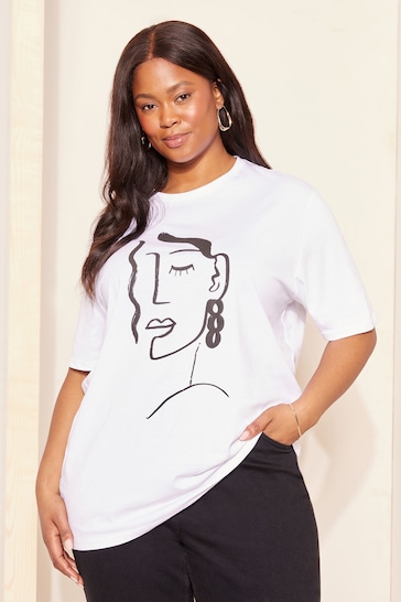 Curves Like These White Short Sleeve Graphic T-Shirt