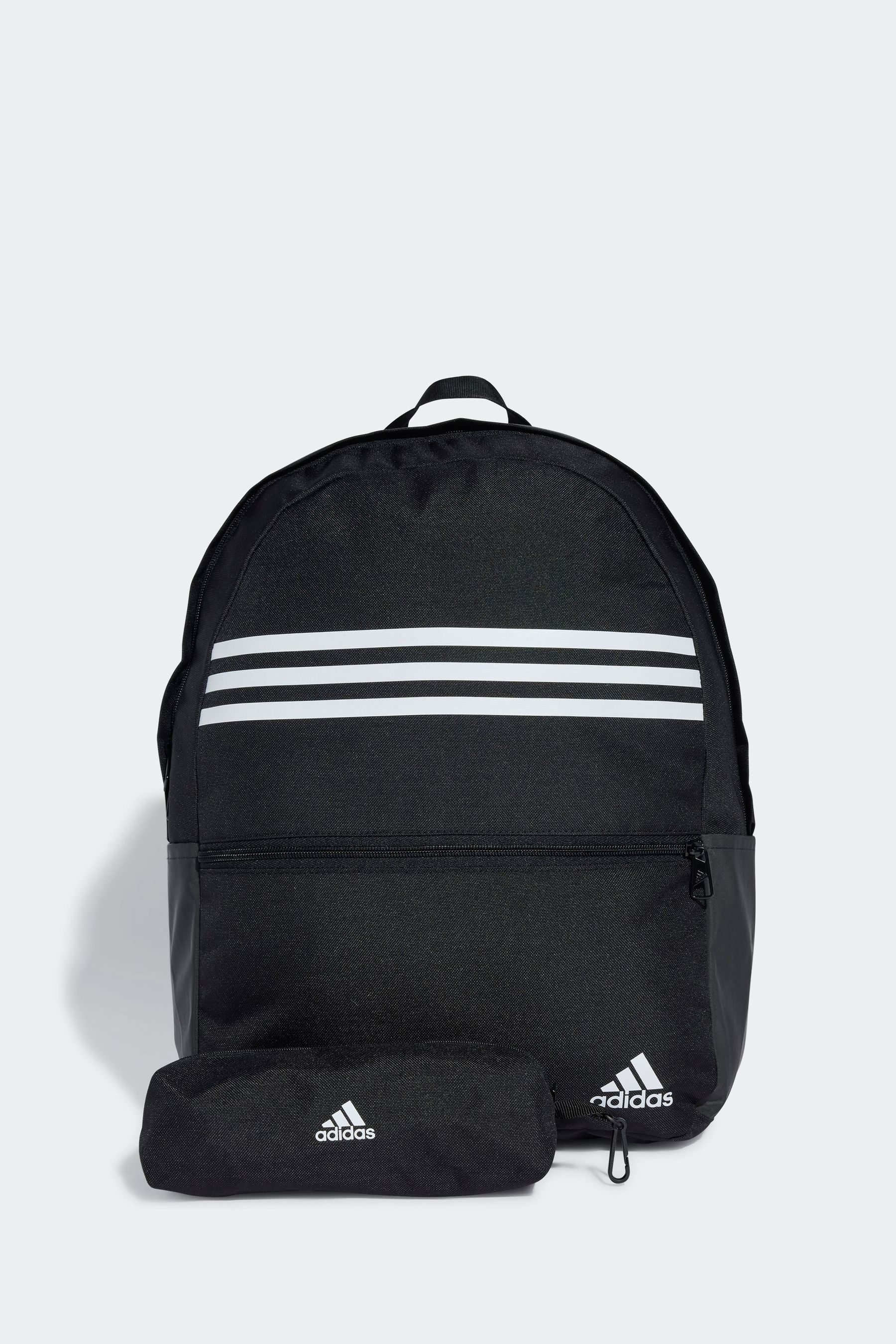 adidas Black White Classic Horizontal 3 Stripes Backpack