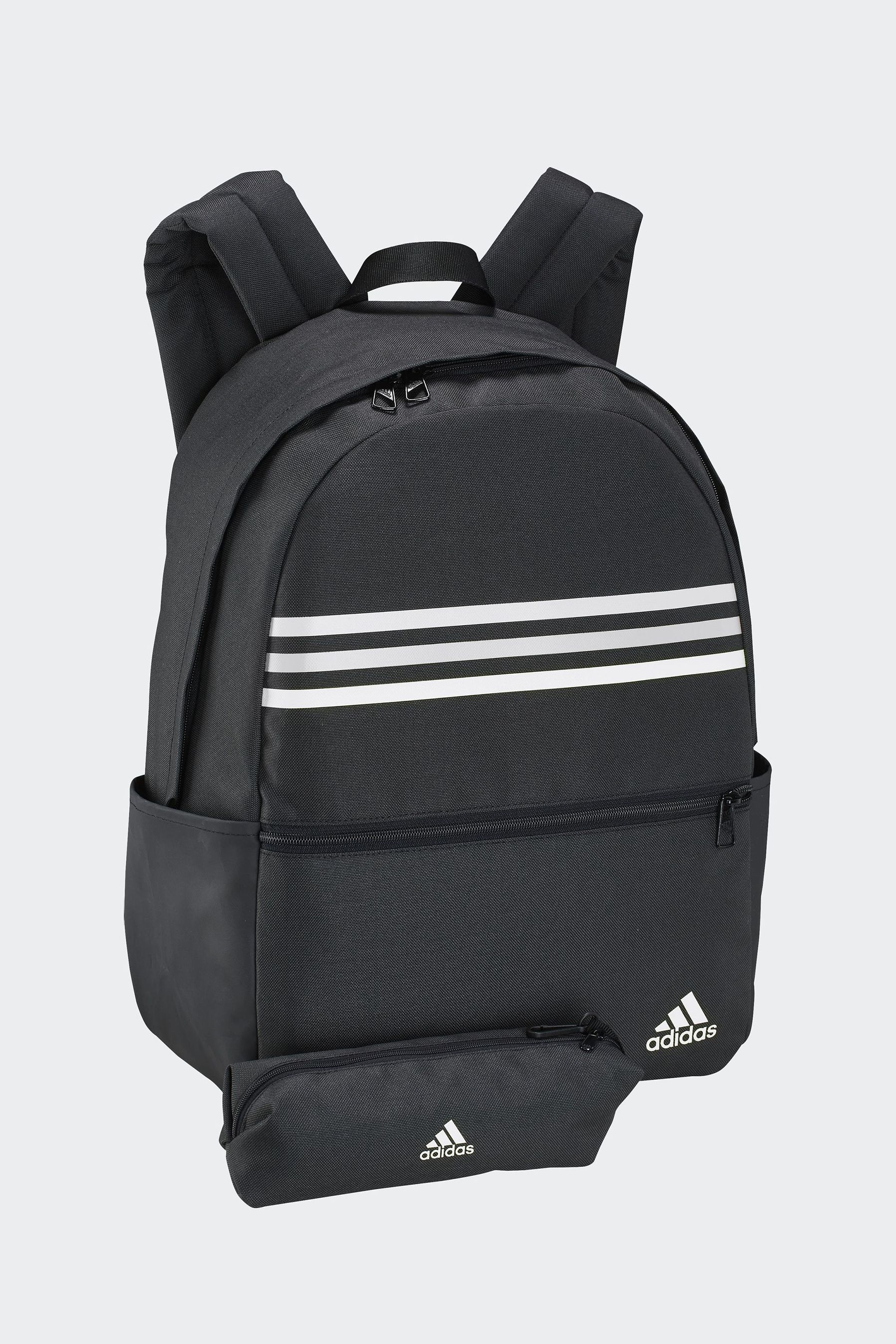 Buy adidas Black White Classic 3 Stripe Backpack from Next Luxembourg