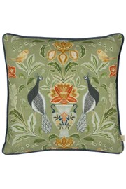 Evans Lichfield Green Chatsworth Peacock Country Floral Piped Cushion - Image 2 of 5