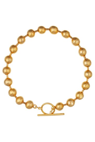 Orelia London Gold Plated Orb Chain T-Bar Bracelet