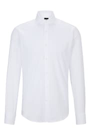 BOSS White Regular Fit Double Cuff Long Sleeve Shirt - Image 6 of 6