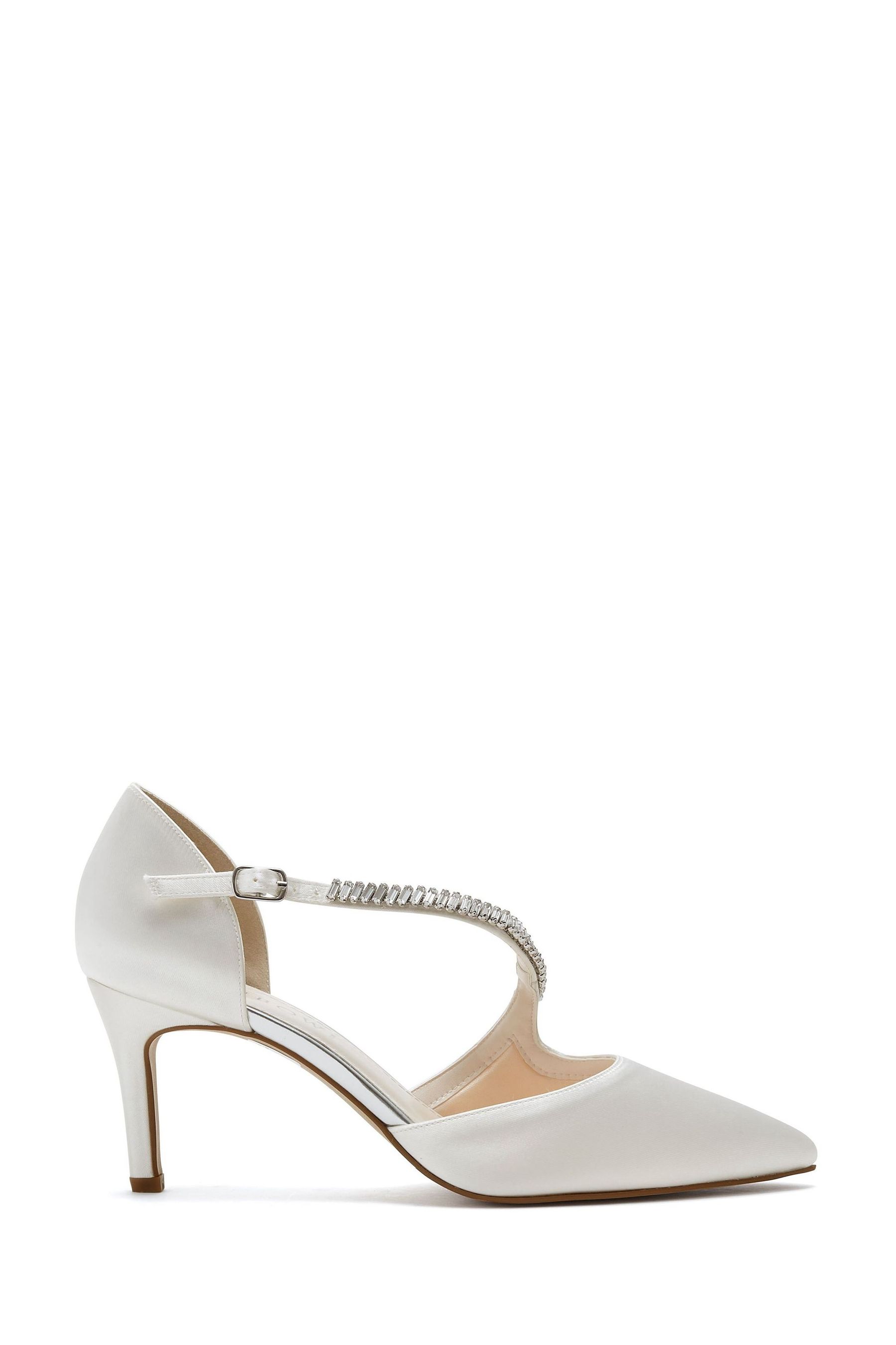 Ivory satin court shoes shop