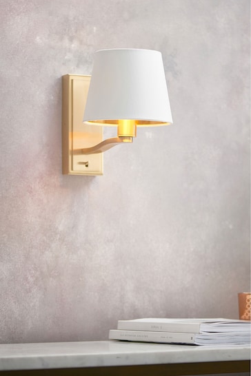 Gallery Home Brushed Gold Harry 205mm Wall Light