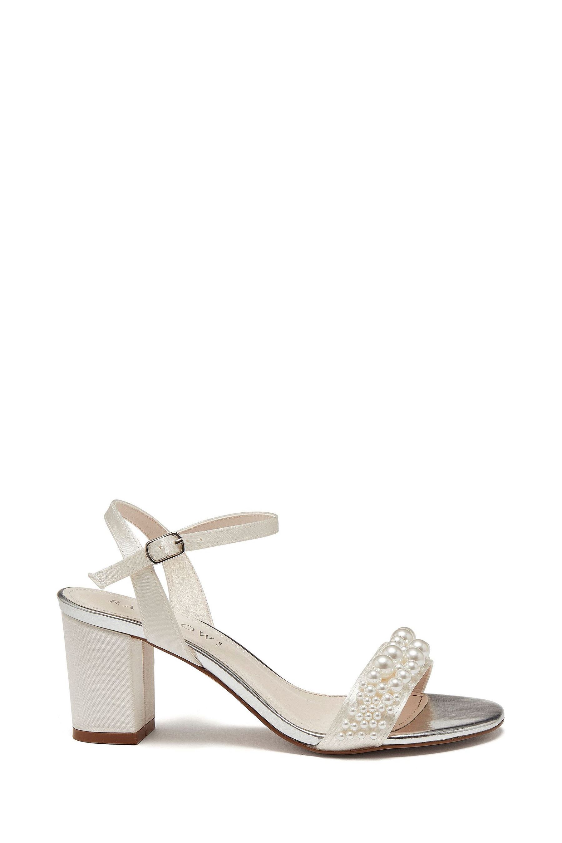 Buy Rainbow Club Natural Emma Wide Fit Ivory Wedding Satin Sandals from Next Luxembourg