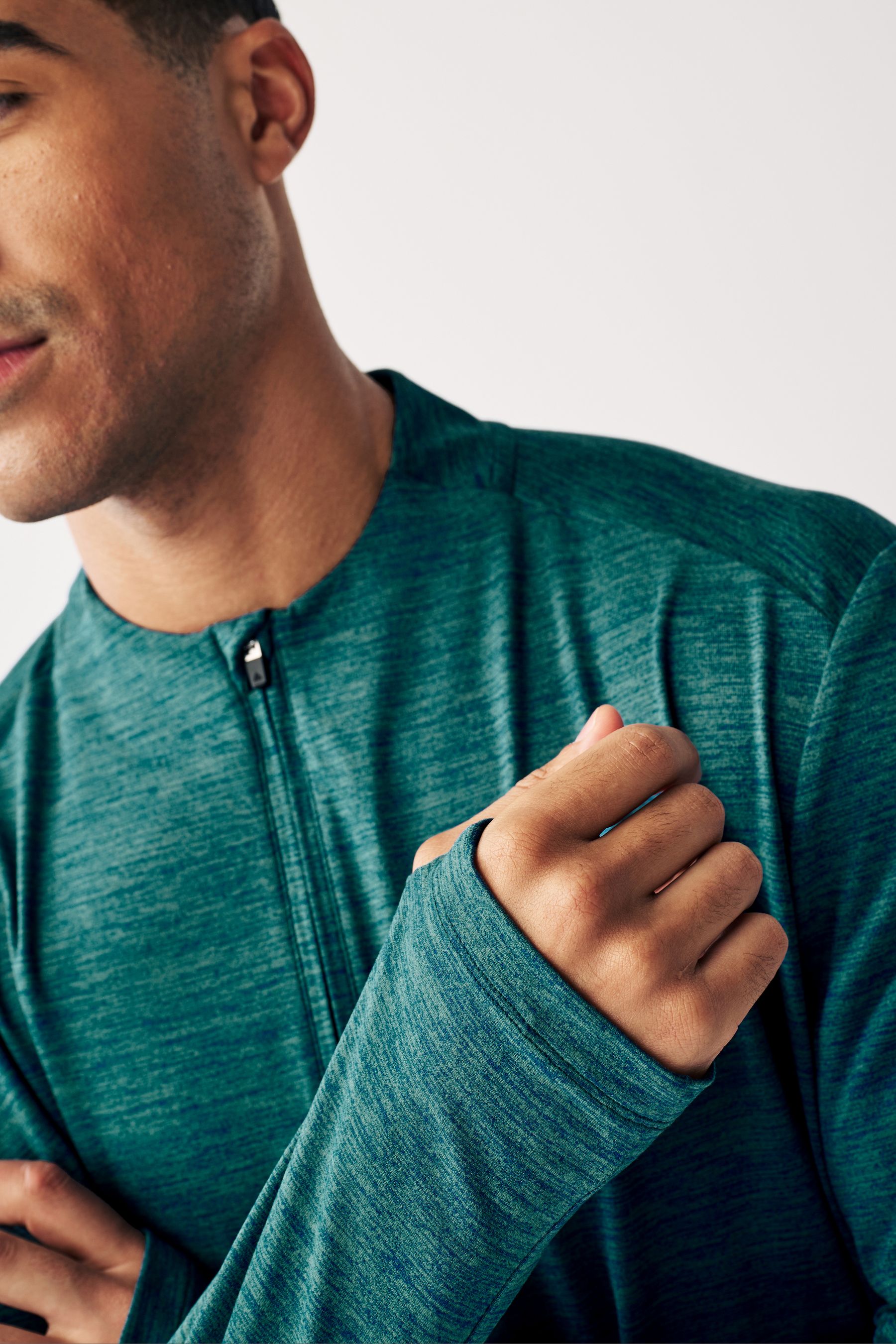Buy Teal Blue Active Zip Up Training Top from Next Luxembourg