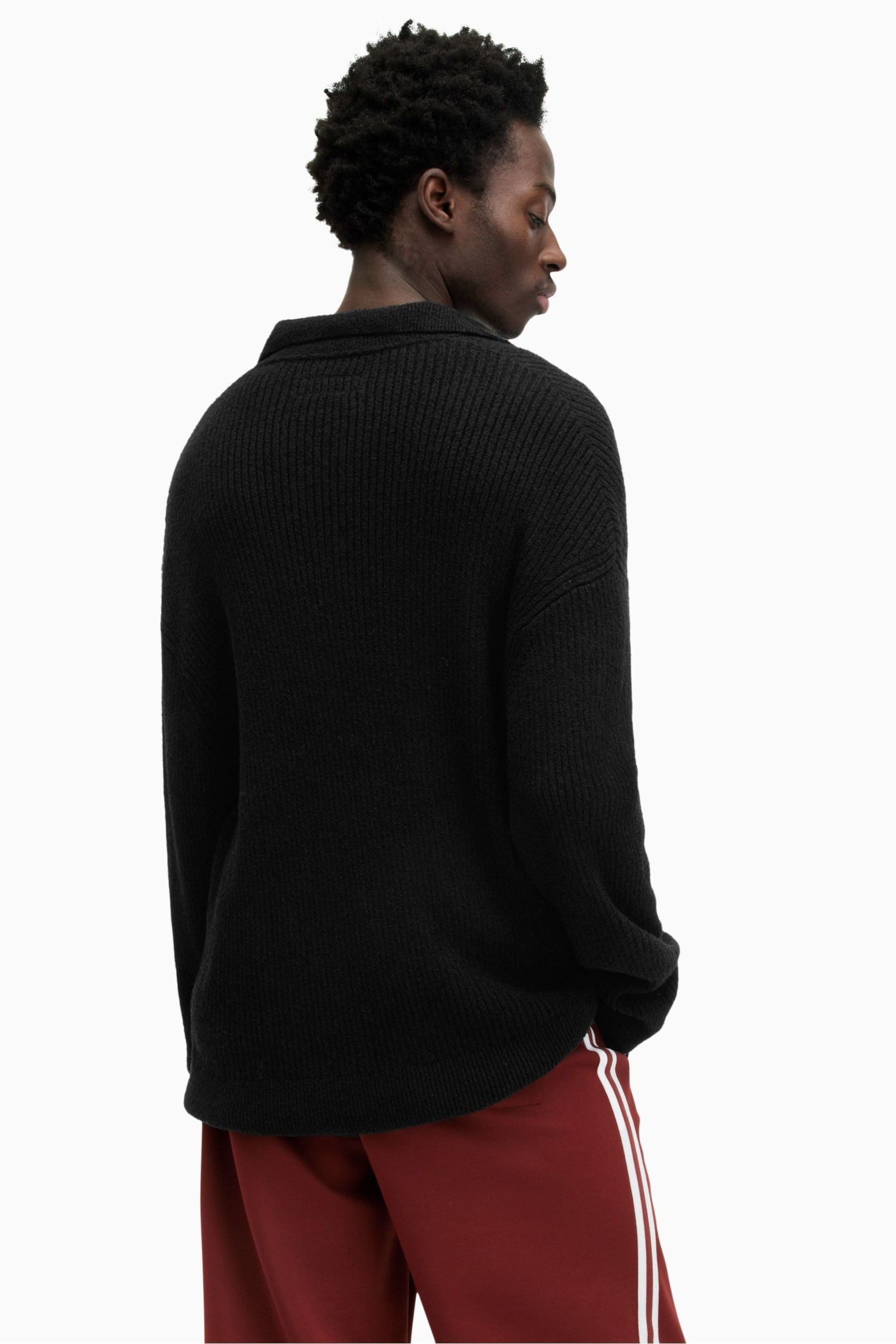 AllSaints Black Kanyon Polo Shirt - Image 2 of 6