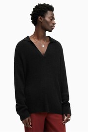 AllSaints Black Kanyon Polo Shirt - Image 3 of 6