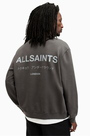 AllSaints Grey Underground Crew Jumper Sweatshirt - Image 2 of 7